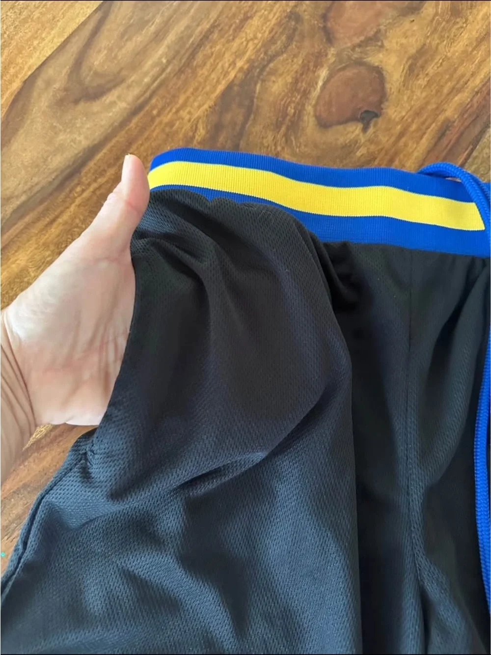 NBA Golden State Warriors Black, Blue & Yellow Athletic Shorts